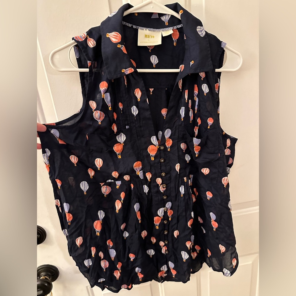 Navy Maeve blouse from Anthropologie. New without tags. Size large.